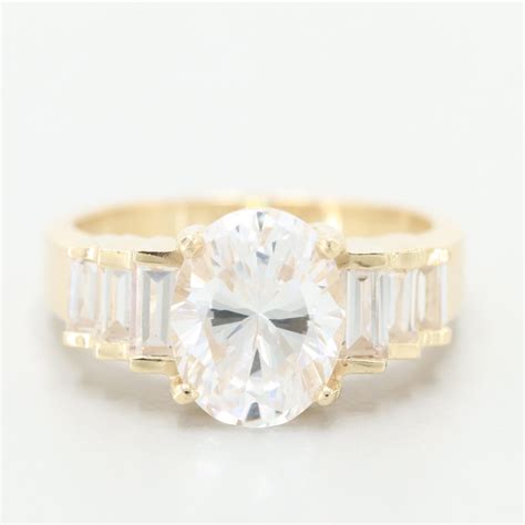 14k Yellow Gold Cubic Zirconia Ring Ebth