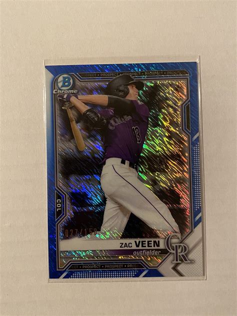 2022 Zac Veen Blue Shimmer Bowman Chrome 150 BCP 3 EBay