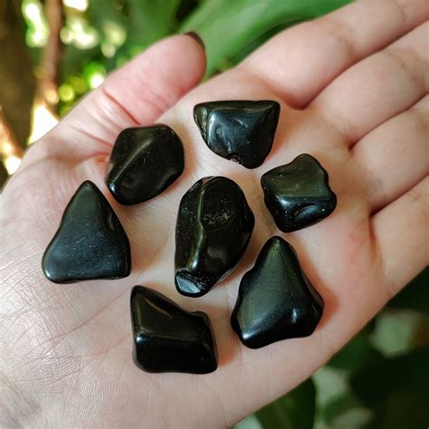 Obsidiana Negra Rolada Pequena Kit 7 Proteção e Antiestresse