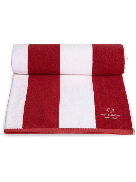 Soho Home Red And White Striped Pool Towel Browns