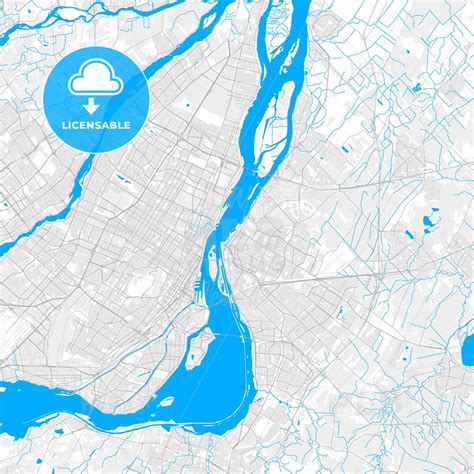 Rich detailed vector map of Longueuil, Quebec, Canada - HEBSTREITS