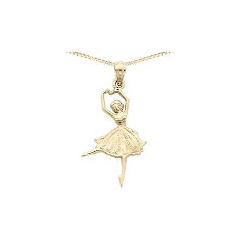 Gem And Harmony Ballerina Pendant Necklace In 14k Yellow Gold With