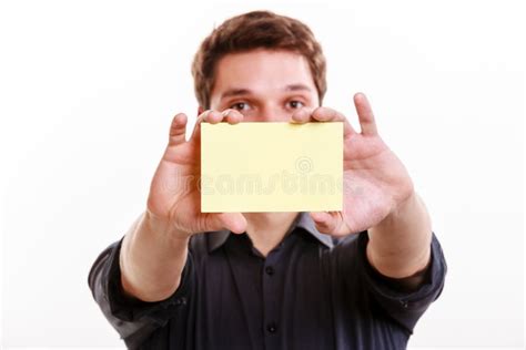 Man Holding Blank Piece Paper Stock Photos Free Royalty Free