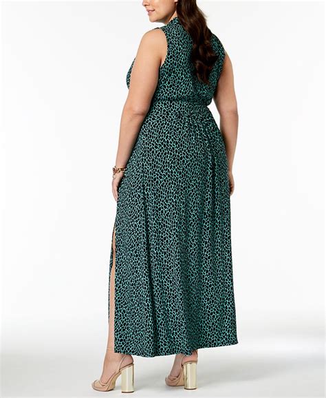 Michael Kors Plus Size Leopard Print Maxi Dress Macys