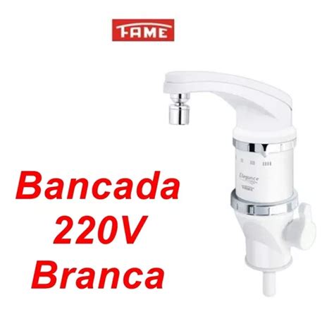 Torneira Eletrica 4t Elegance Branca 220v 5400w Bancada Fame Frete grátis