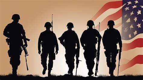 Premium AI Image | veteran illustration silhouette with usa flag on a ...