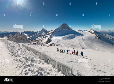 Panoramic View Of Austrian Ski Region Of Hintertux Glacier In The