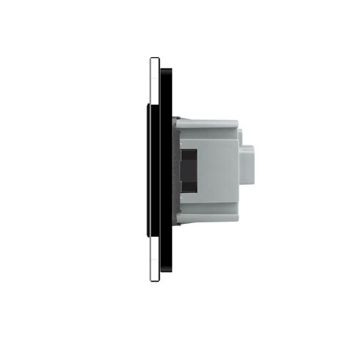 Livolo EU Standard Socket Black Crystal Toughened Glass Outlet Panel