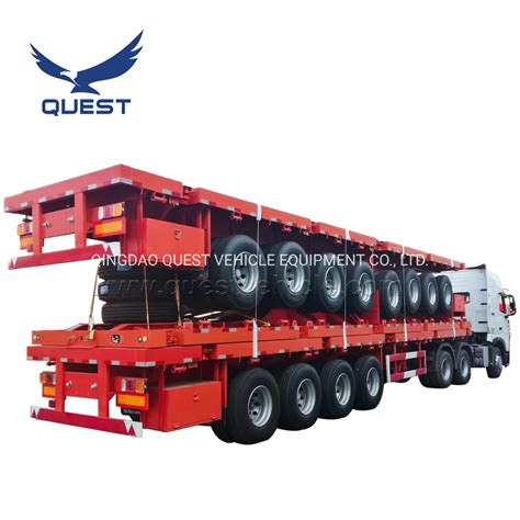 Quest China Ton Container Truck Trailer Axles Flatbed Semi Trailer