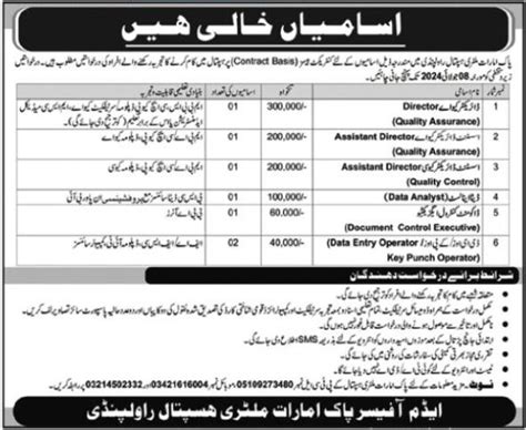 Pak Emirates Military Hospital Pemh Rawalpindi Jobs Job