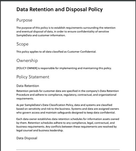 Data 16 Data Retention And Disposal Policy