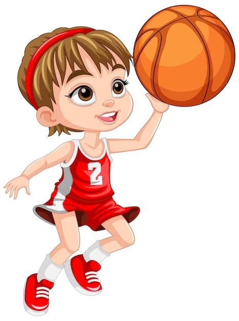 Personnage De Dessin Anim Mignon Joueur De Basket Ball Vecteur Gratuite