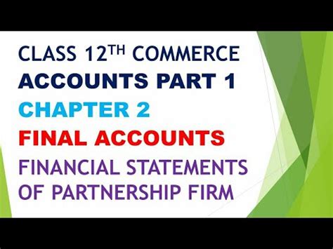 Class Th Commerce Accounts Part Chapter Final Accounts