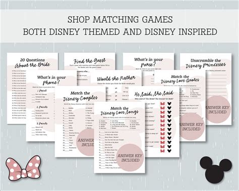 20 Questions About The Bride Disney Themed Bridal Shower Etsy