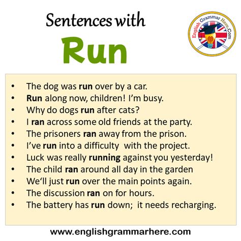 Sentences With Run Run In A Sentence In English English Grammar Here