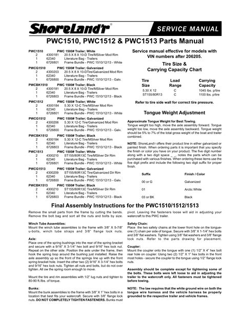 Shoreland R Pwc1512 V 1 User Manual 6 Pages