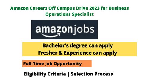 Amazon Careers Off Campus Drive 2023 For Business Operations Specialist