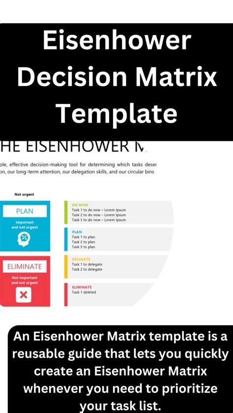 Eisenhower Decision Matrix Template Templates Eisenhower Matrix Matrix