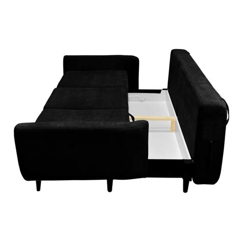 Czarna Osobowa Sofa Rozk Adana Z Czarnymi Nogami Mazzini Sofas Jasmin