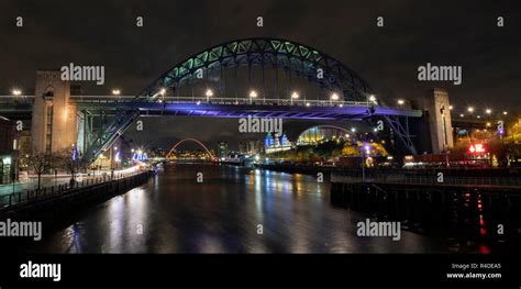 Newcastle Quayside at night Stock Photo - Alamy