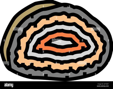 Agate Stone Rock Color Icon Vector Illustration Stock Vector Image