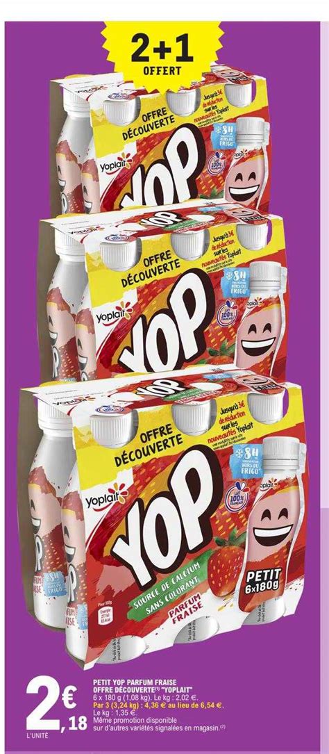 Promo Petit Yop Parfum Fraise Offre D Couverte Yoplait Chez E Leclerc