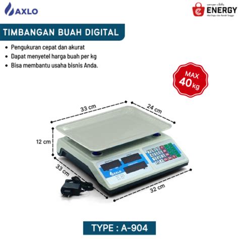 AXLO TIMBANGAN BUAH DIGITAL 40 KG Energy Bali