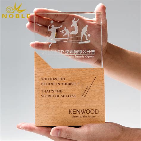 New Design Custom Crystal Trophy With Wood Base Buy Wood Trophy