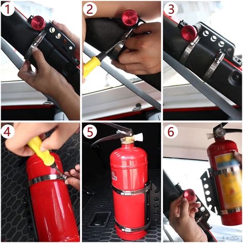 Bestaoo Adjustable Roll Bar Fire Extinguisher Mount Holder For Jeep