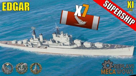 Supership Edgar 7 Kills And 232k Damage World Of Warships Gameplay Youtube