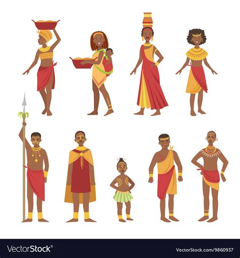 African national tribal outfit collection Vector Image