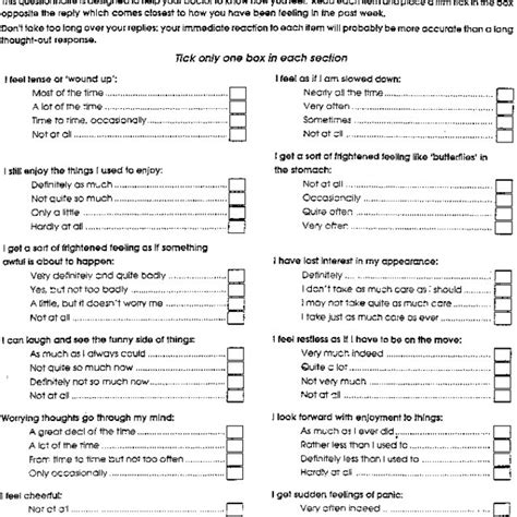 Hospital Anxiety And Depression Scale Hads Download Scientific Diagram