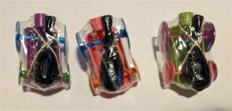 Rare Freakies Cereal Toy Set Of 3 Different Hasbro Balloon Cars Sealed