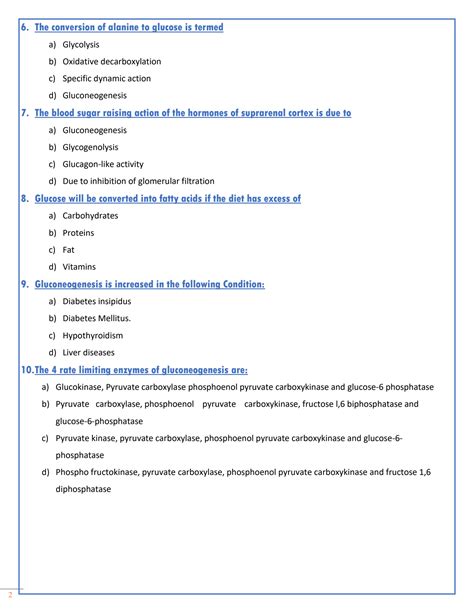 Solution Gluconeogenesis Full Mcq Studypool