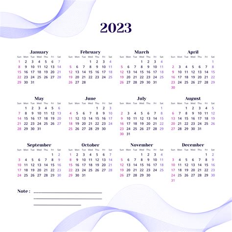 Gambar Kalender 2023 Dengan Garis Gelombang Kalender 2023 Modern Png Dan Vektor Dengan