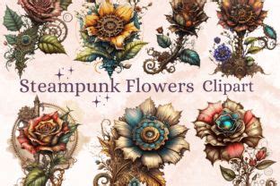 Png Steampunk Flowers Clipart Graphic Graphic By