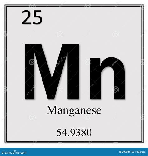 Manganese Chemical Element Symbol Stock Illustration Illustration Of