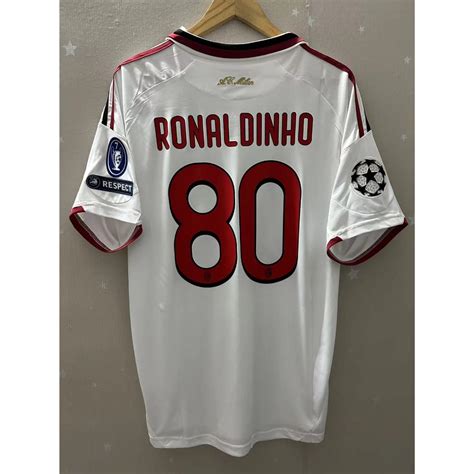 09 10 AC Milan Beckham Ronaldinho Maldini Personaliza Camisetas De