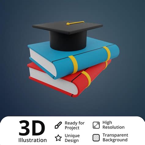 Premium Psd Graduation 3d Illustration