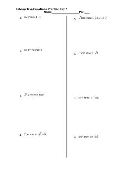 Solving Trigonometric Equations With Reciprocal Identities By Mr Jc