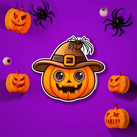 Pumpkin Vinyl Sticker Halloween Sticker Jack O Lantern - Etsy