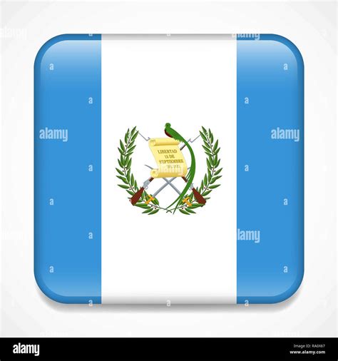 Flag Of Guatemala Square Glossy Badge Stock Vector Image And Art Alamy