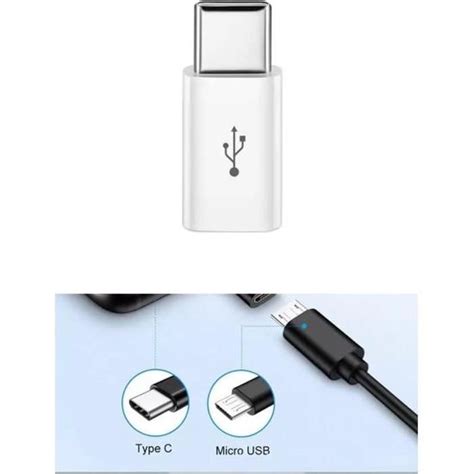 Adaptateur Micro Usb Femelle Vers Usb Type C M Le Support Otg Pack