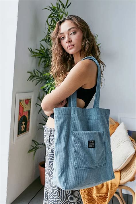 Uo Corduroy Pocket Tote Bag Urban Outfitters Uk