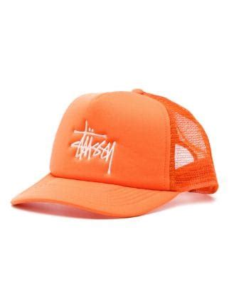 Stüssy logo embroidered Cotton Cap Farfetch