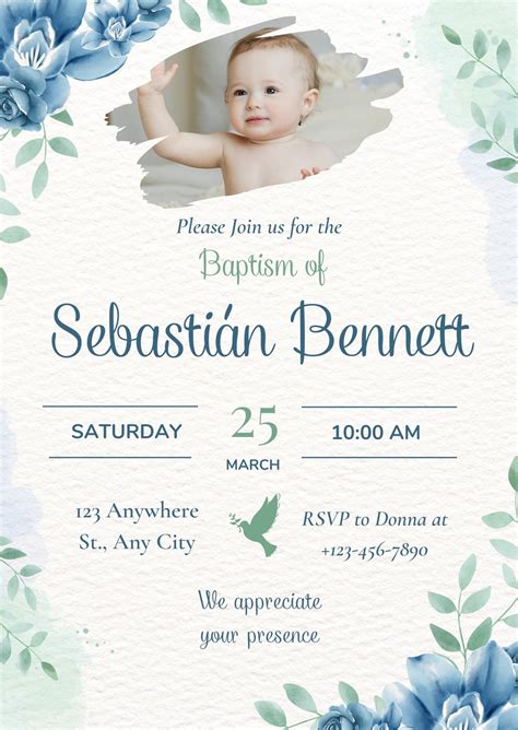 Free Printable Customizable Baptism Invitation Templates Canva Worksheets Library