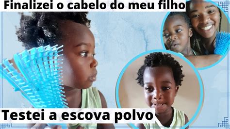 Finalizei o cabelo do meu filho testei a escova polvo Finalização em