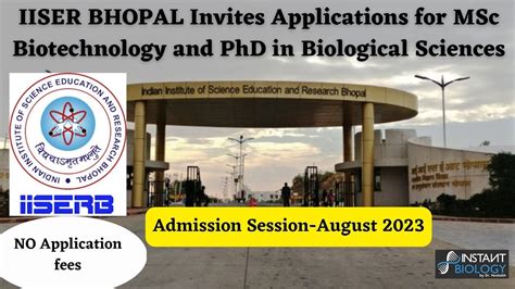 Admission Open For Msc Biotechnology And Phd In Biological Science