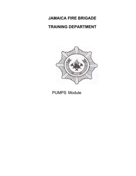 Jamaica Fire Brigade Training Department Pumps Module