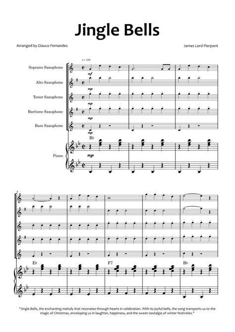 Jingle Bells Arr Glauco Fernandes By James Lord Pierpont Sheet Music For Woodwind Ensemble At